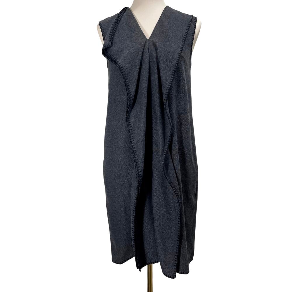 KENZO Paris Grey Blanket Mini Dress Stitch Edged Sleeveless EU 36 / Medium